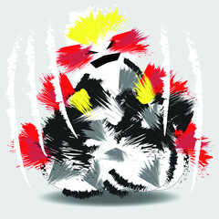 Scary ugly snowman in abstract stroke. Sketching style image vector with shadow