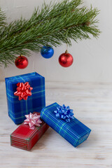 Gift boxes under the christmas tree