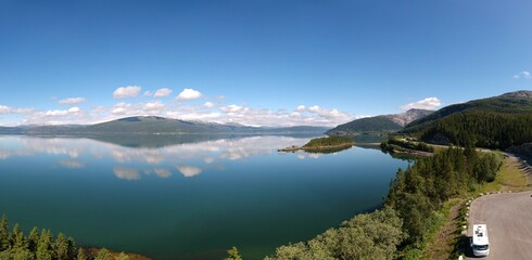 Panorama of Norway lake