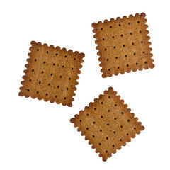 three rye crackers isolated on white