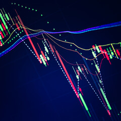 Forex market background, trading on the currency market Forex. Currency exchange rate for world currency: US Dollar, Euro, Frank, Yen. Financial, money, global finance, stock market background.	
