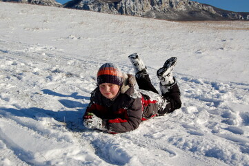 snowboarder on the mountain