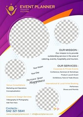 event planner pemphlet I  event wedding template  