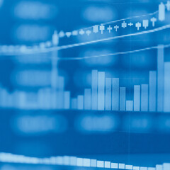 Business graph background: Analysis business accounting on info sheets. Businessman hand working on analyzing investment charts for Gold market, Forex market and Crude oil trading market.	
