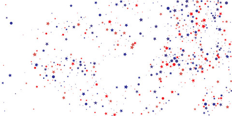 Blue Stars Background. White Confetti Symbol. Indigo Starry Modern. Coral Texture Space. Sparkling Symbol. Celebration Poster. Glitter Poster. Falling Sky.