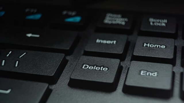 Multiple options for pressing the delete button on your computer keyboard close-up