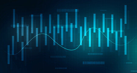 2d rendering Stock market online business concept. business Graph 