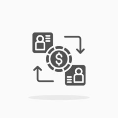 Transfer Money icon. Solid or Glyph style. Enjoy this icon for your project.