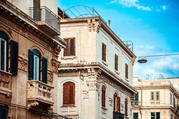 Fototapeta na wymiar Antique building view in Old Town Catania, Italy