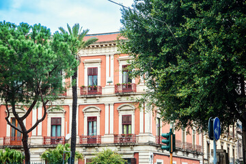 Fototapeta premium Antique building view in Old Town Catania, Italy