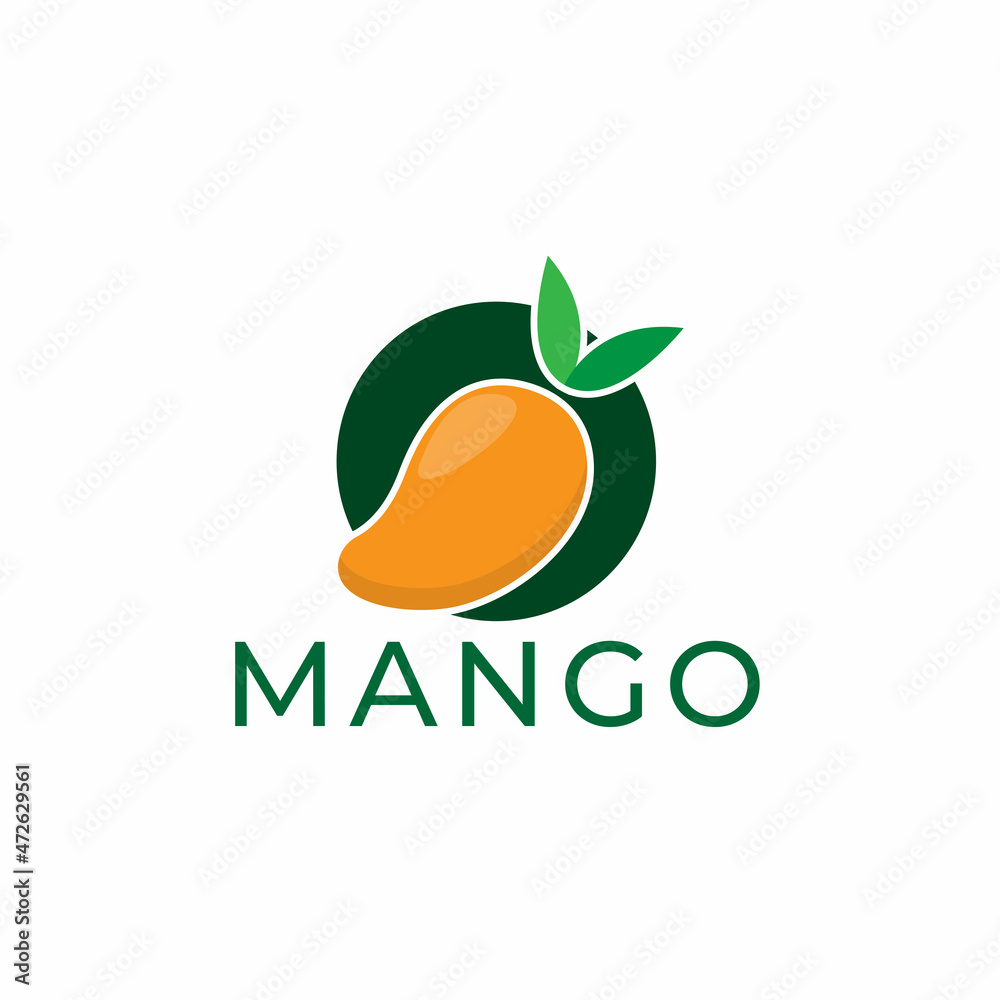 Poster mango vector logo. mango icon in flat style.