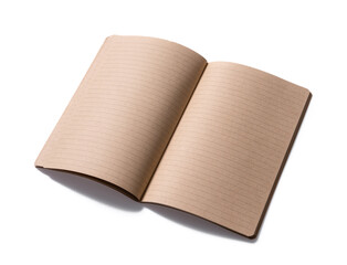 brown cover recycle paper notebook isolated on white background