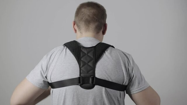 Supporting corrector for the spine. Treatment of back pain, curvature of the spine posture. Traumatology