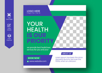 Best Medical healthcare flyer social media post and Facebook Instagram web promotional banner and marketing post design ,