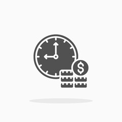 Time is Money icon. Solid or Glyph style. Enjoy this icon for your project.