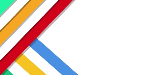 Digital composite of multi colored striped pattern by copy space on white background