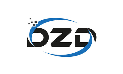 dots or points letter DZD technology logo designs concept vector Template Element