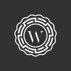 Fototapeta premium Initial Letter W Vector Logo design circle frame