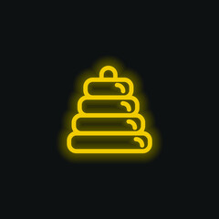 Baby Ring Tower yellow glowing neon icon