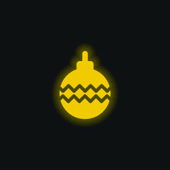 Bauble yellow glowing neon icon