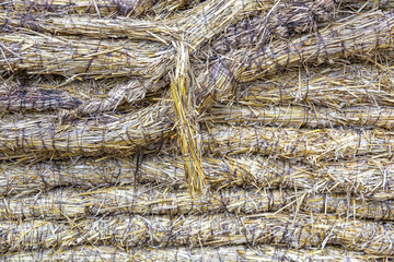 Straw plaited in braids as a decorative element of a garden or backyard