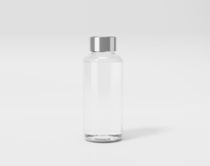 Transparent plastic bottle, thermos water bottle, 3d rendering, 3d illustration