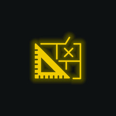 Blueprint yellow glowing neon icon