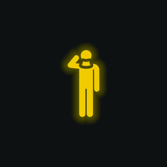 Accident yellow glowing neon icon