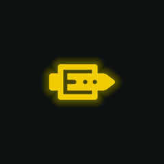 Belt yellow glowing neon icon