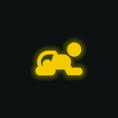 Baby yellow glowing neon icon