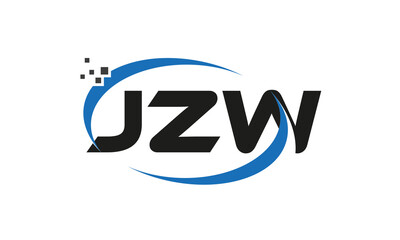 dots or points letter JZW technology logo designs concept vector Template Element