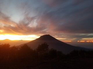 sunrise over the Central Java's mountains