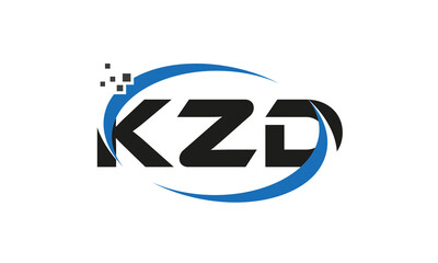 dots or points letter KZD technology logo designs concept vector Template Element