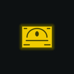 Blackboard yellow glowing neon icon