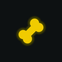 Bone yellow glowing neon icon