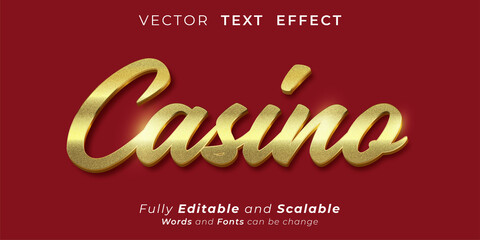 Casino text effect, Editable 3d text style