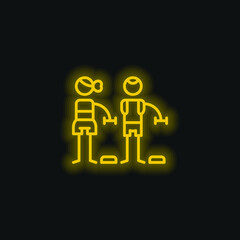 Bodypump yellow glowing neon icon