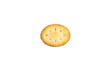 Oval cracker, isolated on a white background.