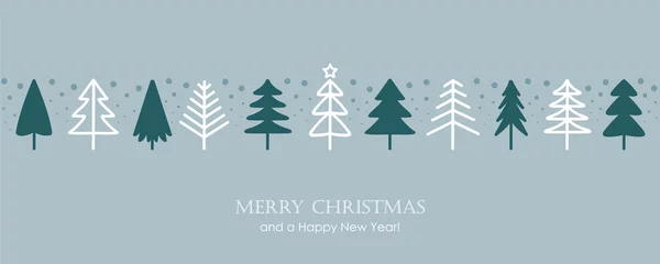 Abwaschbare Fototapete Weihnachtsgrußkarte mit abstraktem Tannenbaumschmuck © krissikunterbunt