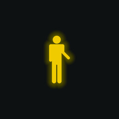 Basic Silhouette yellow glowing neon icon