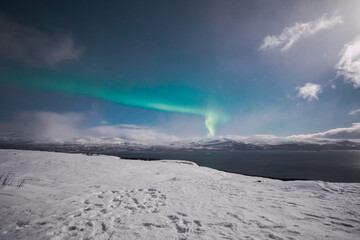 Fototapeta na wymiar northern light aurora borealis in sweden 