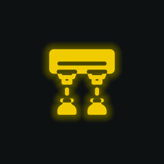 Assembly Line yellow glowing neon icon