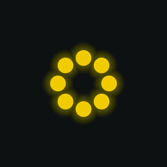 Bead yellow glowing neon icon