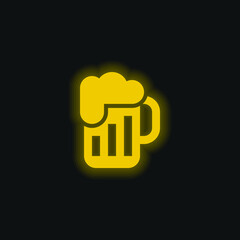 Beer yellow glowing neon icon