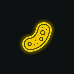 Bacteria yellow glowing neon icon