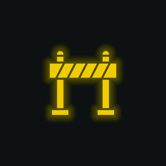 Barrier yellow glowing neon icon
