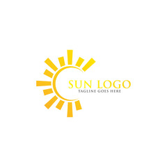 sun summer logo icon vector template