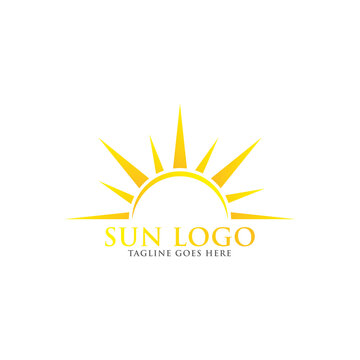 sun summer logo icon vector template
