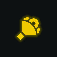 Bouquet yellow glowing neon icon