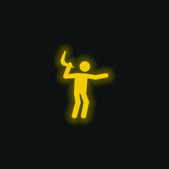 Boomerang yellow glowing neon icon